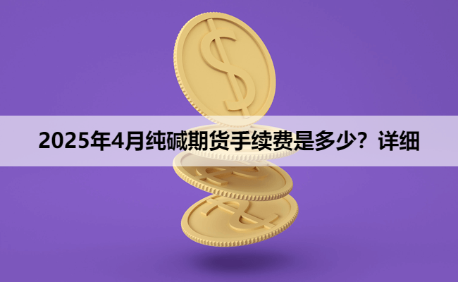 2025年4月纯碱期货手续费是多少?详细