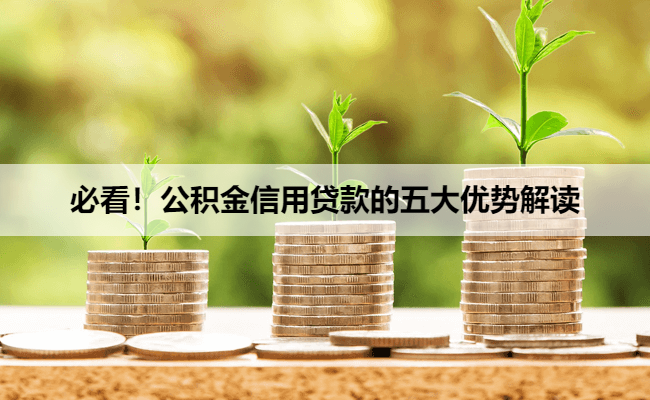 必看！公积金信用贷款的五大优势解读
