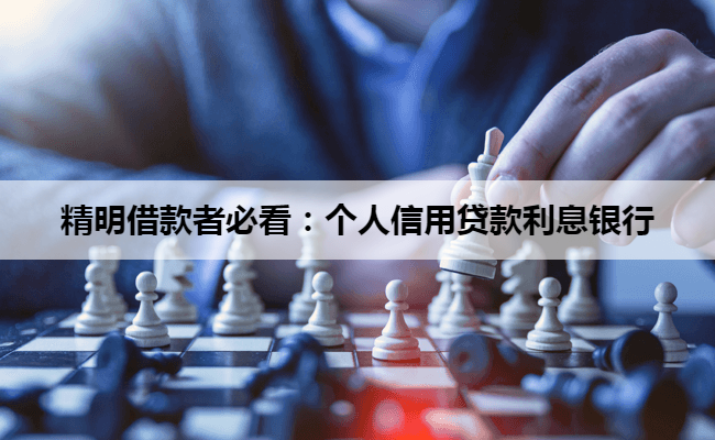 精明借款者必看：个人信用贷款利息银行