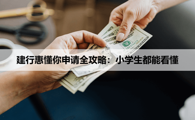 建行惠懂你申请全攻略：小学生都能看懂