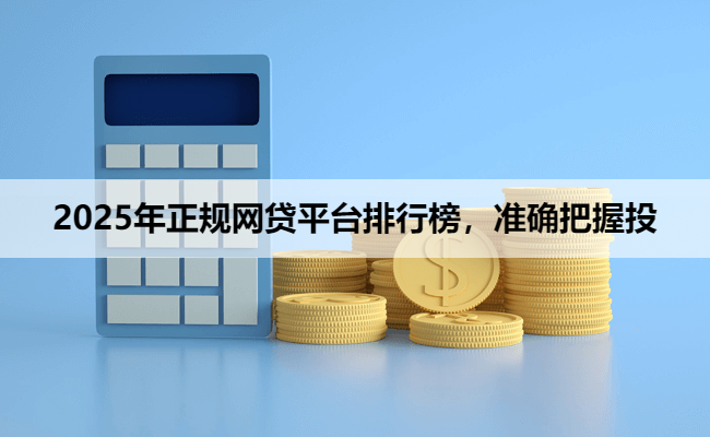2025年正规网贷平台排行榜，准确把握投