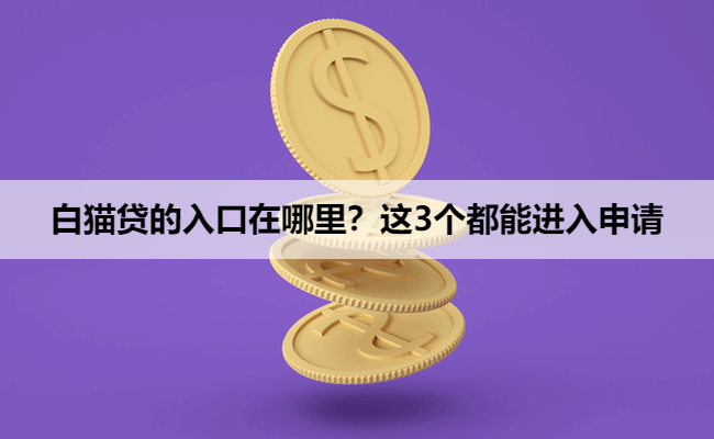 白猫贷的入口在哪里？这3个都能进入申请