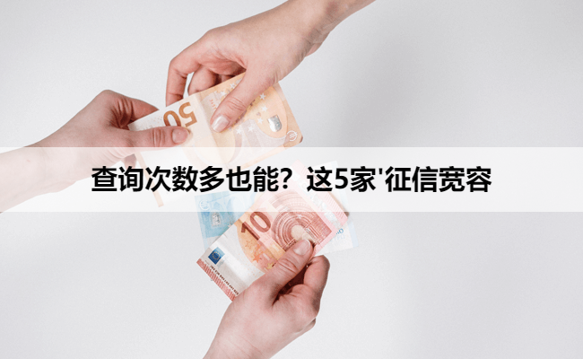 查询次数多也能？这5家'征信宽容