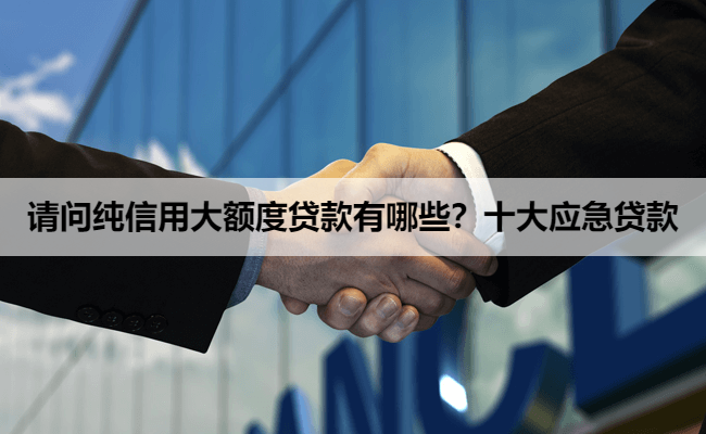 请问纯信用大额度贷款有哪些？十大应急贷款