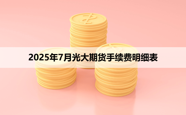 2025年7月光大期货手续费明细表