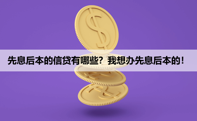 先息后本的信贷有哪些？我想办先息后本的！