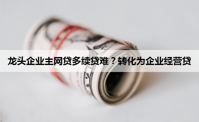 龙头企业主网贷多续贷难？转化为企业经营贷