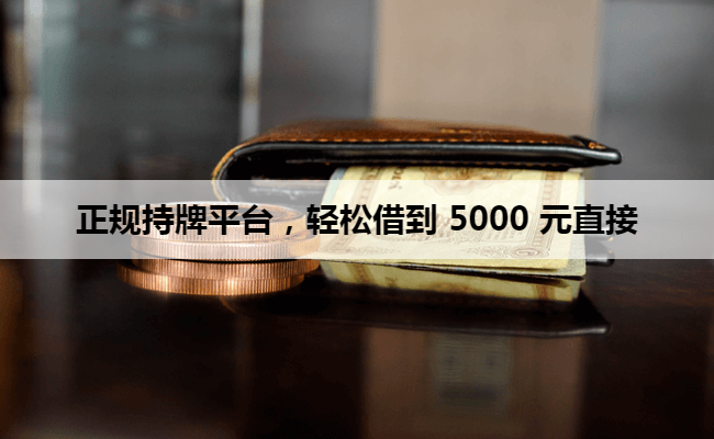 正规持牌平台，轻松借到 5000 元直接