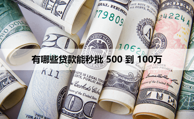 有哪些贷款能秒批 500 到 100万