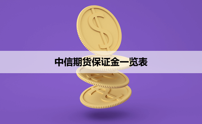 中信期货保证金一览表