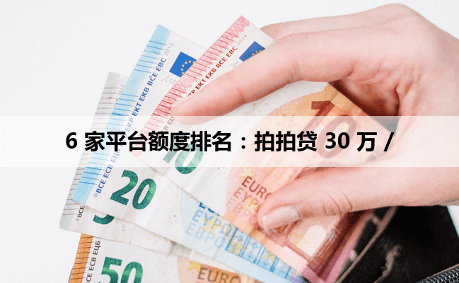 6 家平台额度排名：拍拍贷 30 万 /