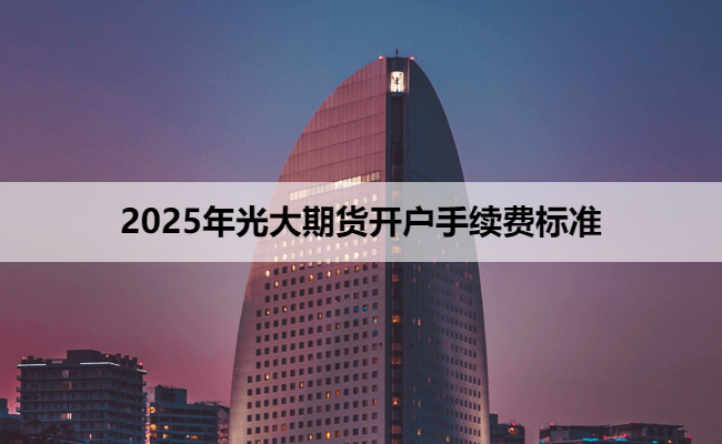 2025年光大期货开户手续费标准