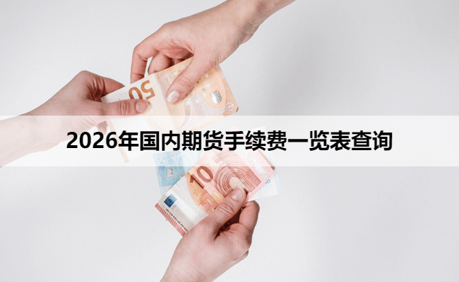 2026年国内期货手续费一览表查询