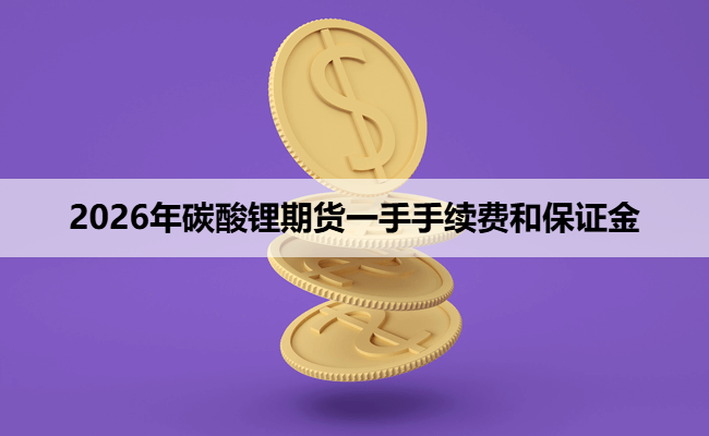 2026年碳酸锂期货一手手续费和保证金