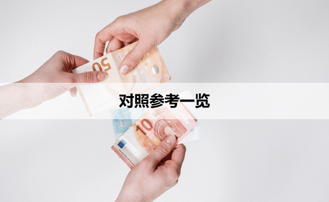对照参考一览